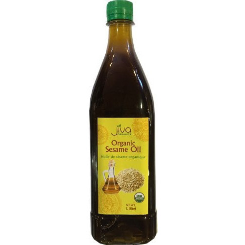 Case of 12 - Jiva Organics Organic Sesame Oil Cold Pressed - 1 L (33.8 Fl Oz)