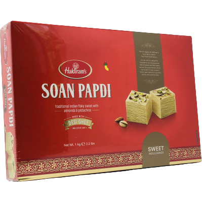 Case of 10 - Haldiram's Soan Papdi Made With Desi Ghee - 1 Kg (2.2 Lb) [Fs]