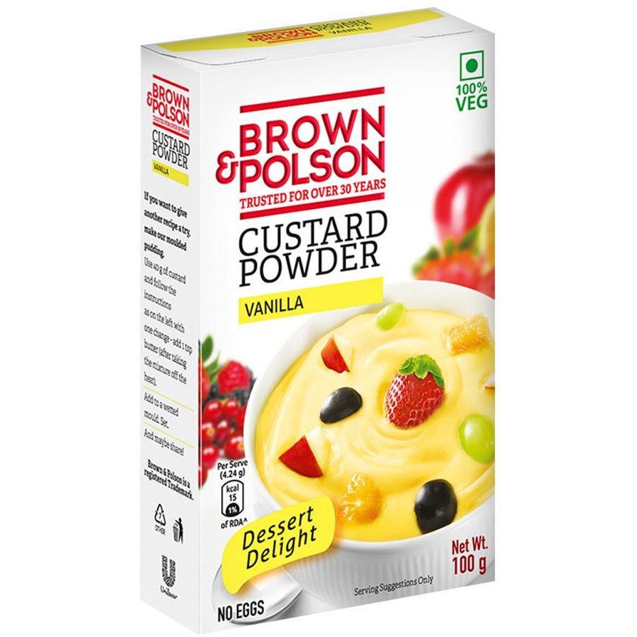 Case of 96 - Brown & Polson Custard Powder Vanilla - 100 Gm (3.5 Oz)