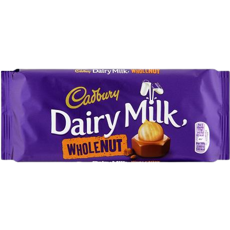 Case of 14 - Cadbury Dairy Milk Chocolate Whole Nut - 180 Gm (6.4 Oz)