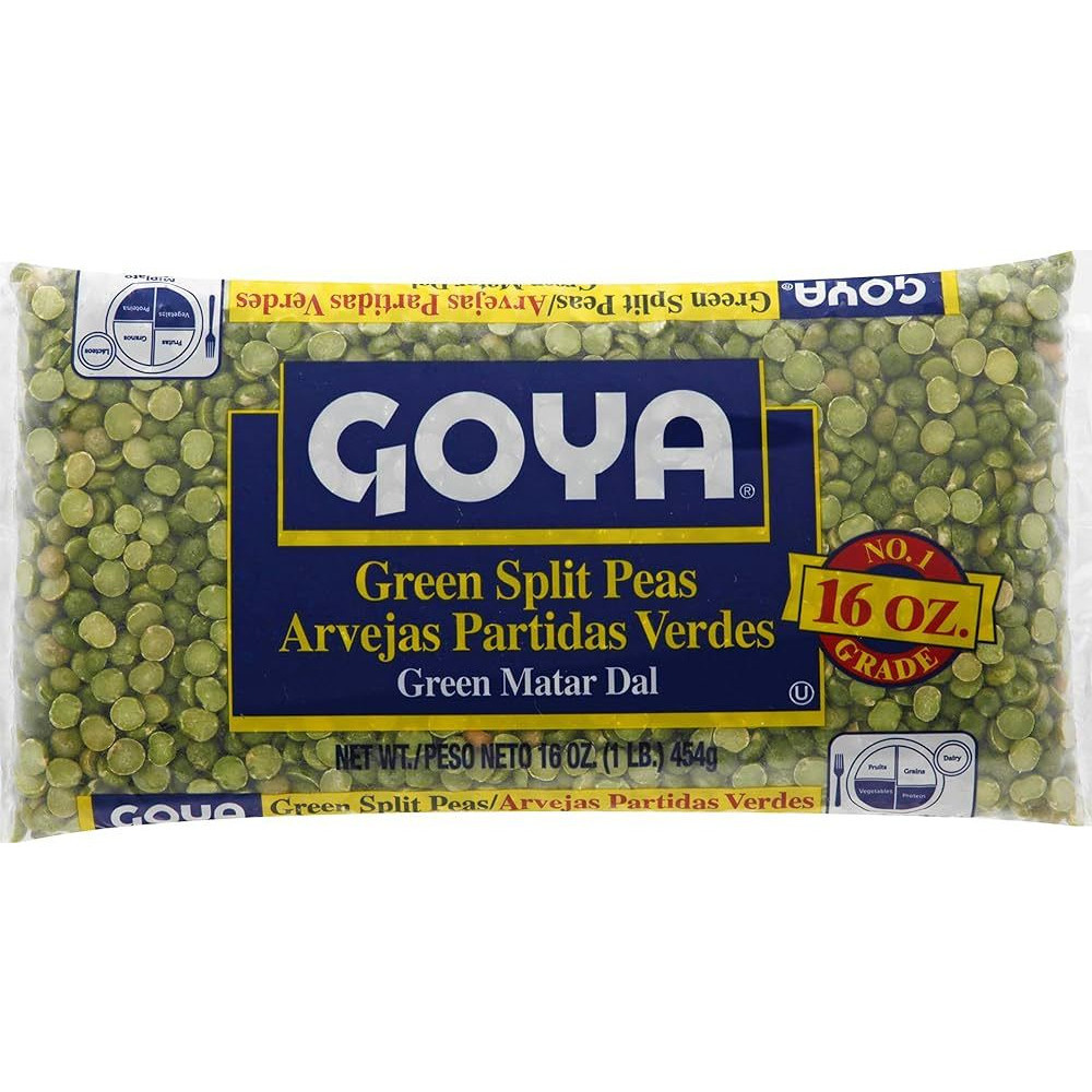 Case of 24 - Goya Green Split Peas - 1 Lb (454 Gm)