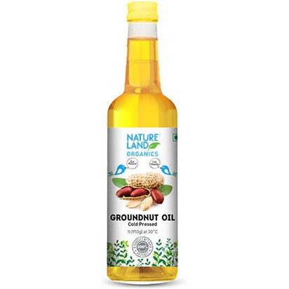 Case of 12 - Natureland Organics Groundnut Oil - 1 L (910 Gm)