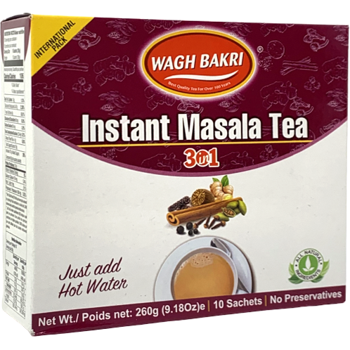 Case of 18 - Wagh Bakri Instant Masala Tea 3 In 1 - 260 Gm (9.18 Oz)