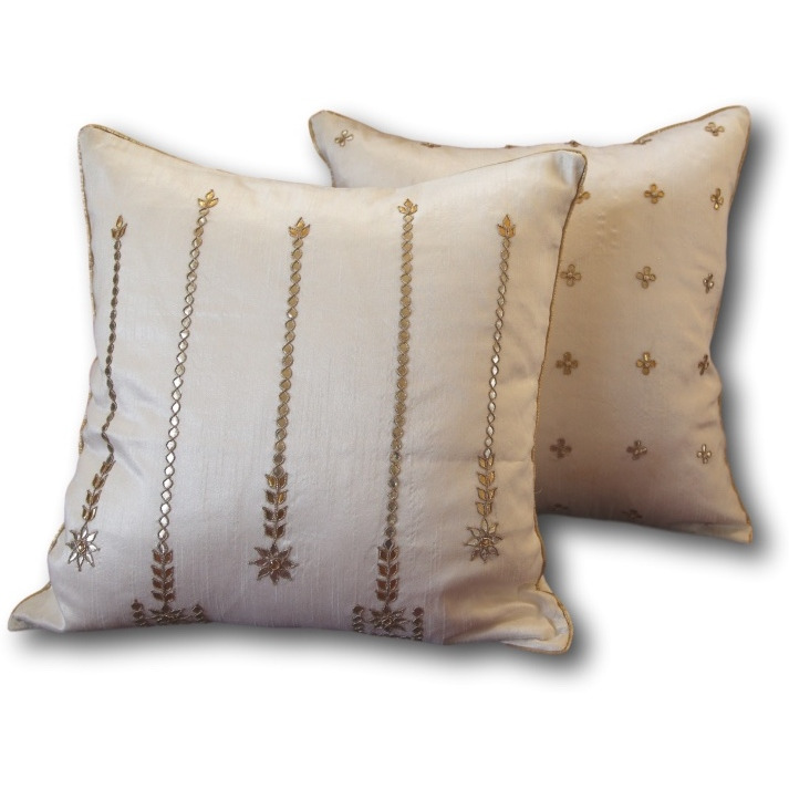 Hand Embroidered Pillow Cover - 16  x16   -