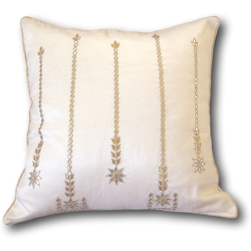 Hand Embroidered Pillow Cover - 16  x16   -