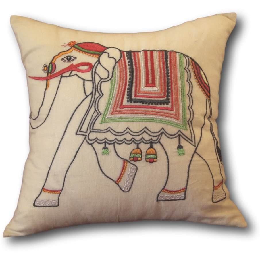 Hand Embroidered Pillow Cover - 16  x16   -