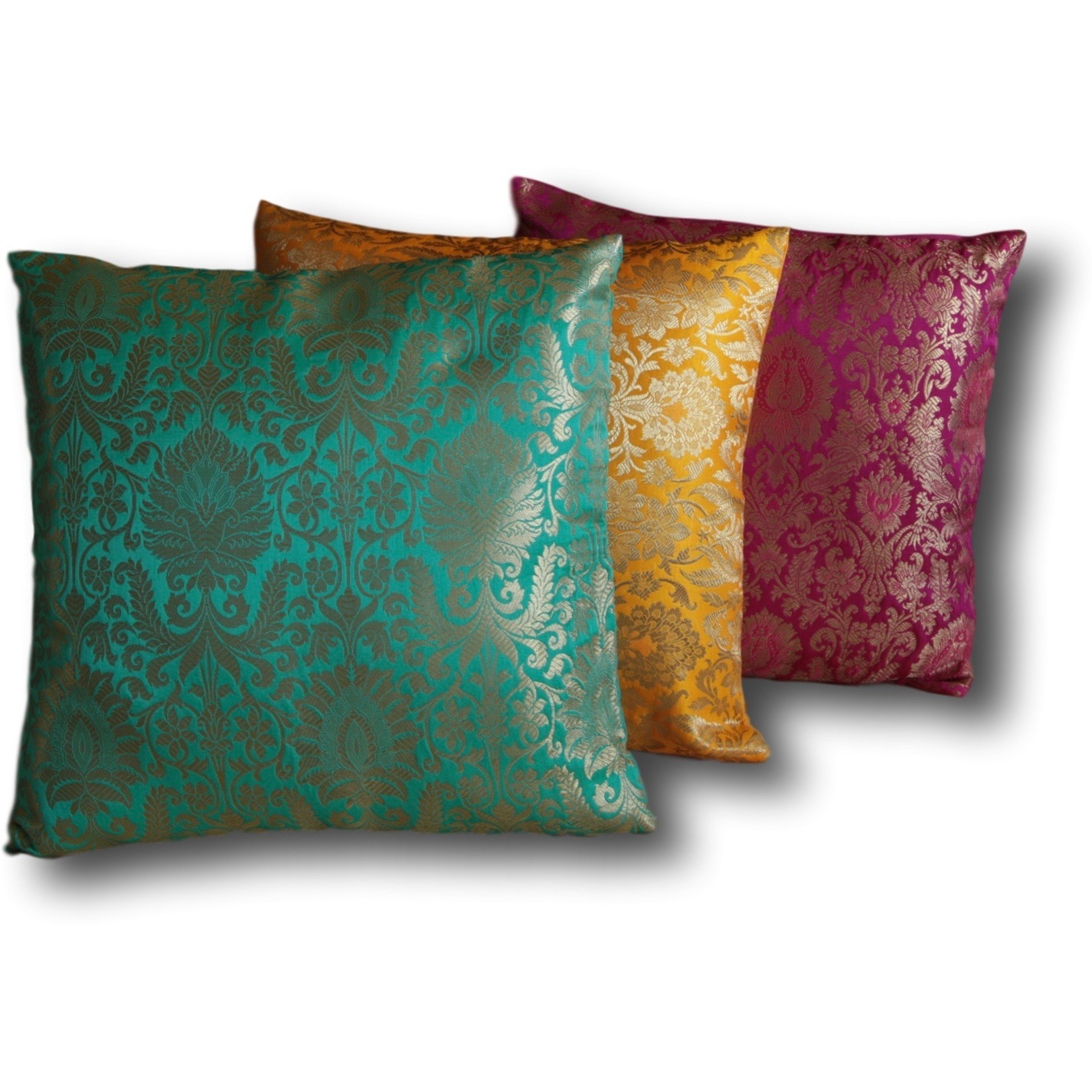 Silk Brocade Pillow Cover - 16  x16   -