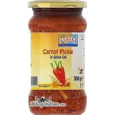 Ashoka Carrot Pickle in Olive Oil (10.5 oz bottle)