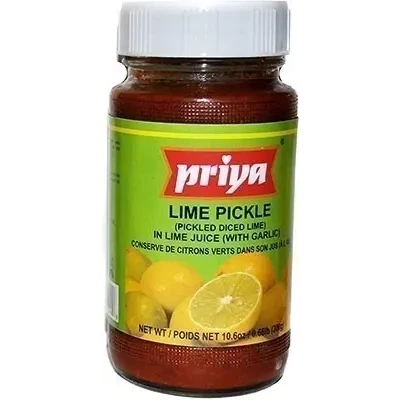 Priya Lime Pickle With Garlic (300 gm bottle)