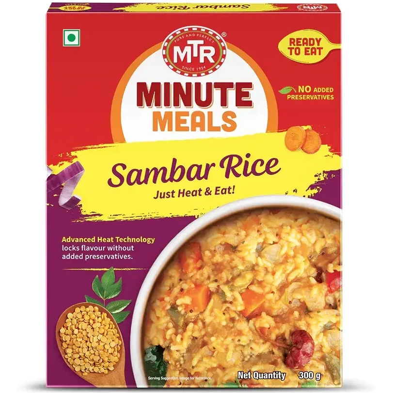 MTR Sambar Rice - Rice with Vegetables & Lentils (Ready-to-Eat) (10.5 oz box)