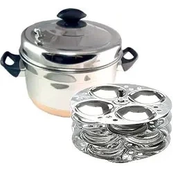 Copper Bottom/Stainless Steel Idli Cooker (steamer) WITH Idli Rack