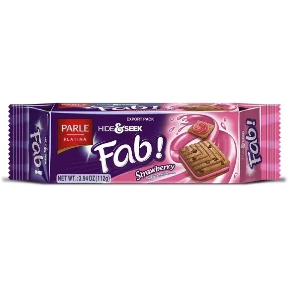 Parle Hide & Seek Fab - Strawberry Cream Sandwich Cookies (3.94 oz pack)