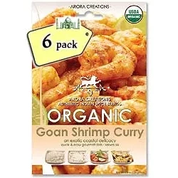 Arora Creations Organic Goan Shrimp and Fish Curry Masala - 6 PACK (6 - 26 gm pouches)