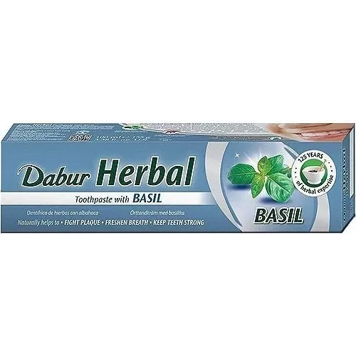 Dabur Herbal Toothpaste with Basil (3.38 oz tube)