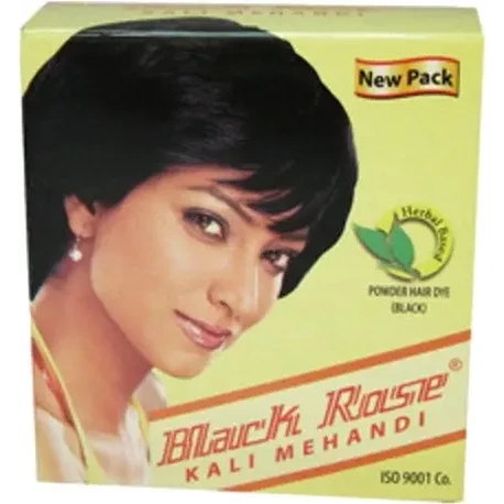 Black Rose Poder Hair Dye (Black) Kali Mehandi (5 x 10 gm. box)