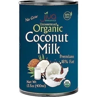 Jiva Organics Unseetened Organic Coconut Milk (13.5 oz tin)