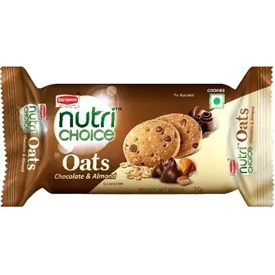 Britannia Nutrichoice Oats Cookies - Chocolate & Almond (75 gm pack)