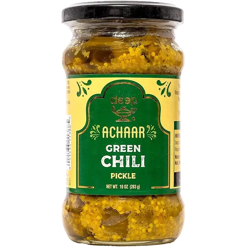 Deep Green Chilli Pickle (10 oz jar)