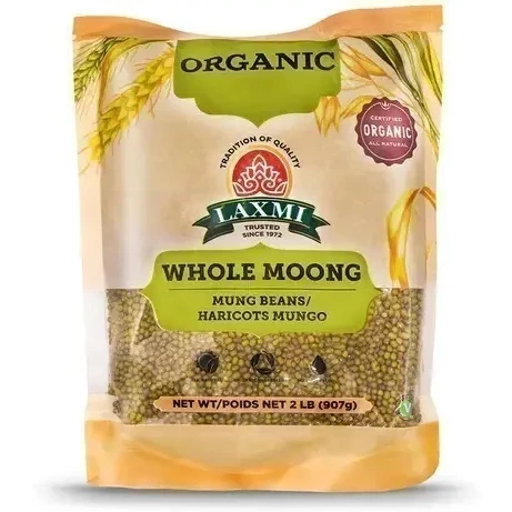 Laxmi Organic Whole Moong (Green Gram Whole) - 2 lbs (2 lbs bag)