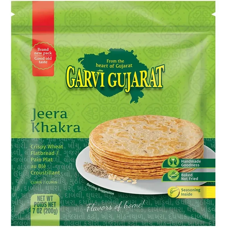 Garvi Gujarat Khakhra - Jeera (Cumin) (7 oz bag)