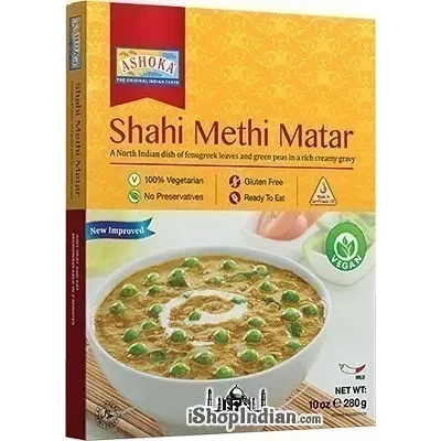 Ashoka Shahi Methi Matar - Vegan (Ready-to-Eat) (10 oz box)