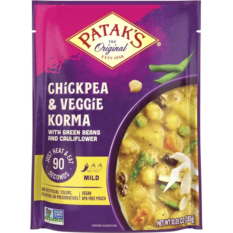 Patak's Chickpea & Veggie Korma (Ready-to-Eat) (10 oz pouch)