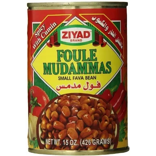 Ziyad Foule Madammas - Small Fava Beans Can - Spicy ith Cumin (15 oz can)