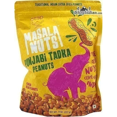 Deep Masala Nuts - Punjabi Tadka Peanuts (8 oz bag)