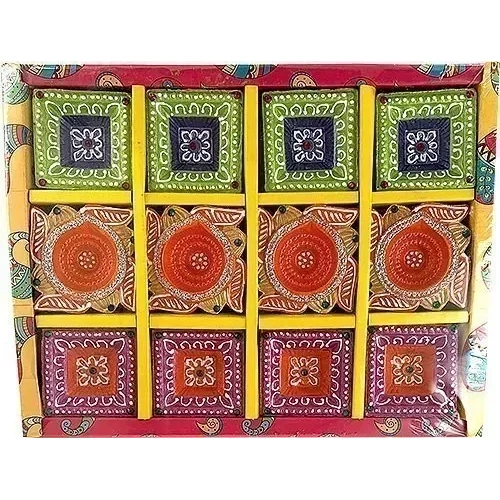 Assorted Diali Diyas ithout Wax - 12 pack (12 diyas)