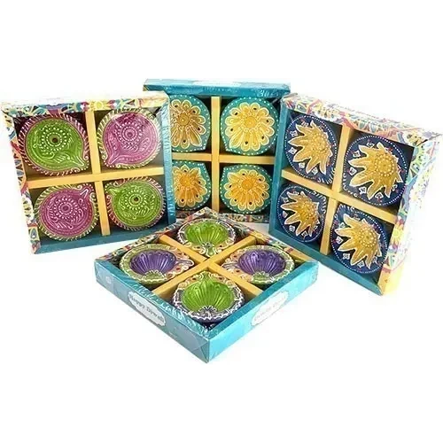 Mixed Designs Diali Diya - 4 Diyas (4 diyas)