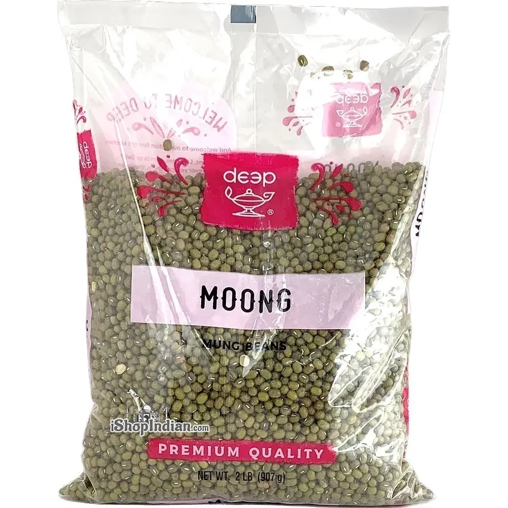 Deep Moong Whole - Big (Mung Beans) - 2 lbs (2 lbs bag)