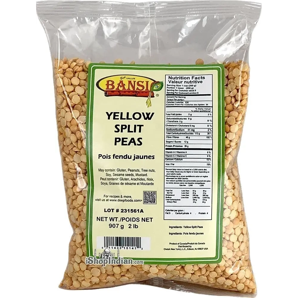 Bansi Yello Split Peas - 2 lbs (2 lbs bag)