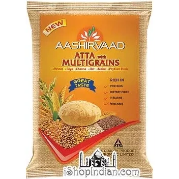 Aashirvaad Atta ith Multigrains (Enriched Wheat Flour) - 4 lbs (4 lbs bag)