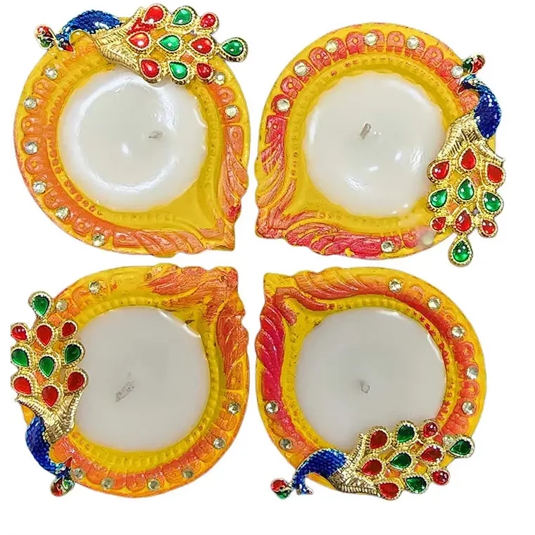 Peacock Diya - 4 Pack (4 diyas)