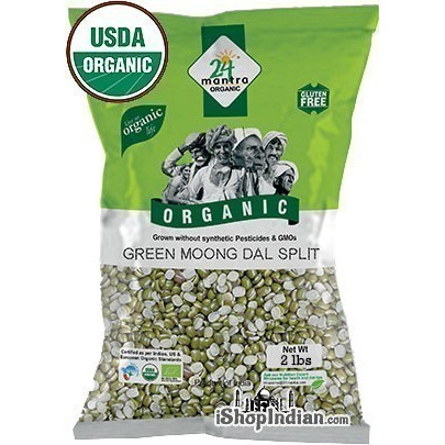 24 Mantra Organic Moong Split (Split Mung Beans) - 2 lbs (2 lbs bag)