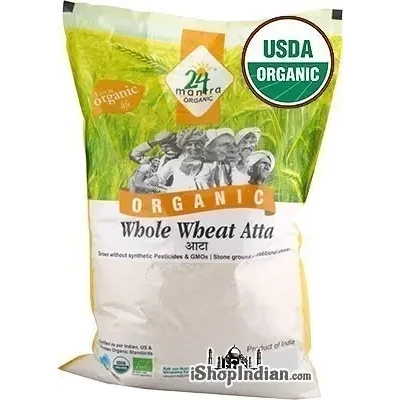 24 Mantra Organic Whole Wheat Flour (Atta) - 10 lbs (10 lbs bag)