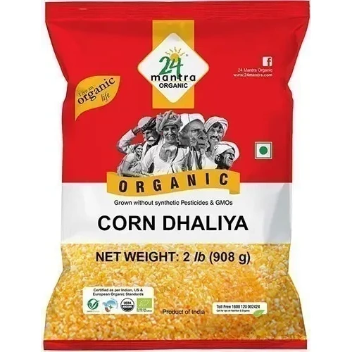 24 Mantra Organic Corn Dhaliya (Corn Grits / Polenta) (2 lbs bag)