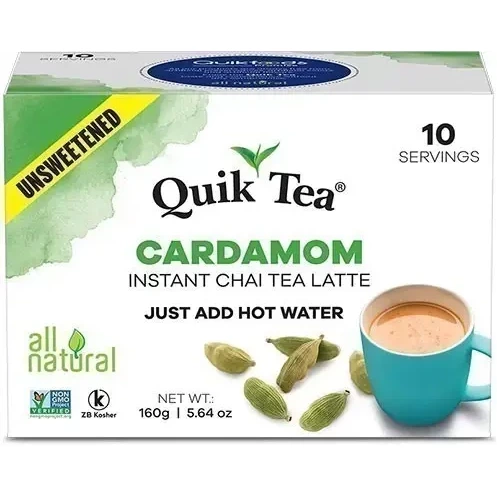 Quik Tea - Instant Cardamom Chai (10 pack) - Unseetened (10 box sachets)