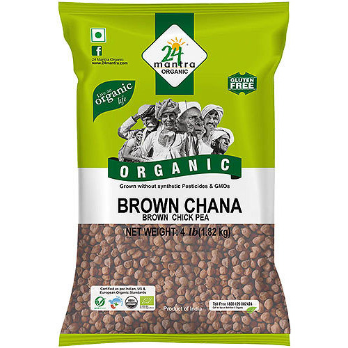 24 Mantra Organic Kala Chana / Bron Chickpeas - 4 lbs (4 lbs bag)