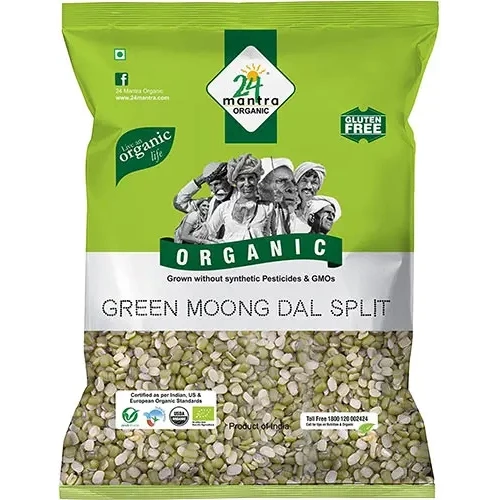 24 Mantra Organic Moong Split (Split Mung Beans) - 4 lbs (4 lbs bag)