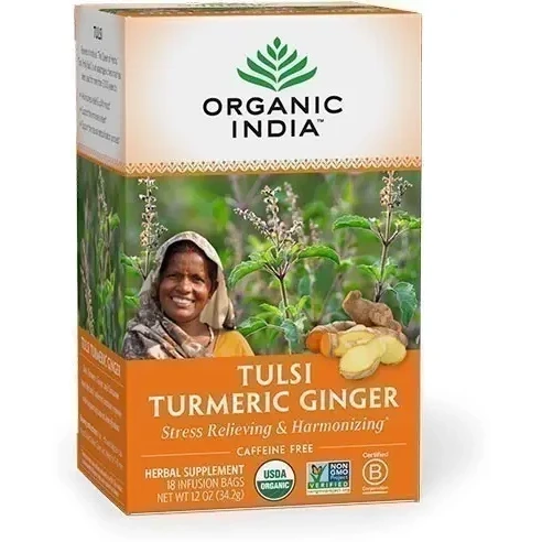 Organic India Tulsi Turmeric Ginger Tea (18 tea bags)