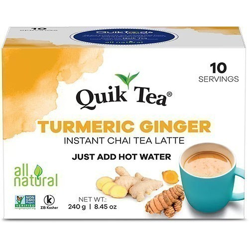 Quik Tea - Instant Turmeric Ginger Chai (10 Pack) (10 Pack)