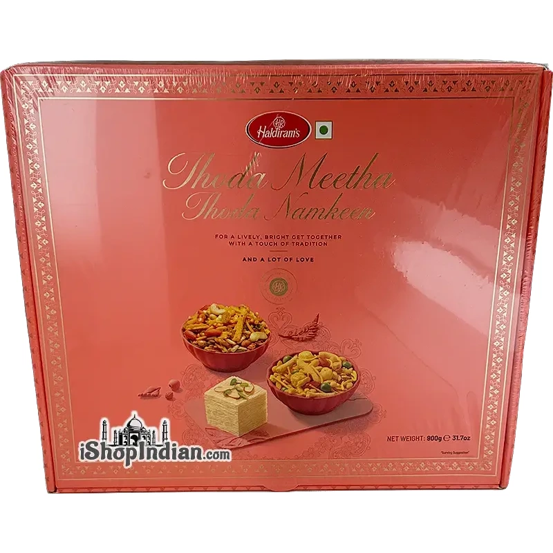 Haldiram's Thoda Meetha Thoda Namkeen - Snack & Sweet Gift Pack (31.7 oz box)