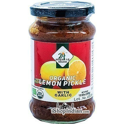 24 Mantra Lemon Pickle with Garlic (10.58 oz bottle)