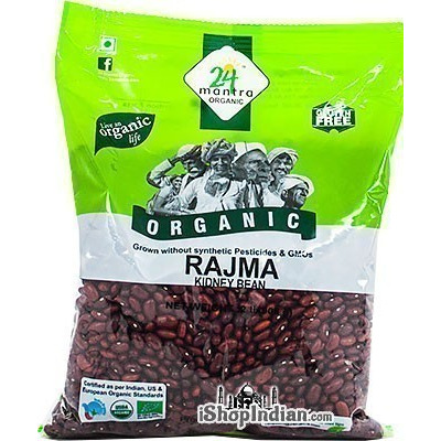 24 Mantra Organic Rajma (Jammu / Himalayan) Kidney Beans - 4 lbs (4 lbs bag)