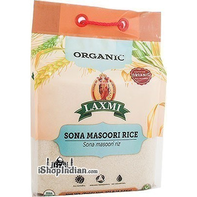 Laxmi Organic Sona Masoori Rice White - 10 lbs (10 lbs bag)