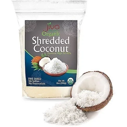 Jiva Organics Shredded Coconut - Unseetened (12 oz bag)