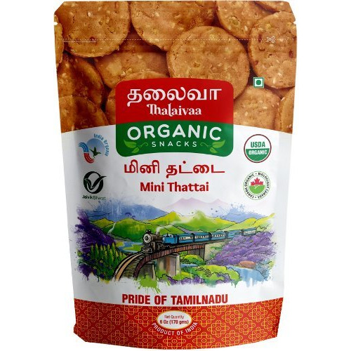 Thalaivaa Organic Mini Thattai (6 oz bag)