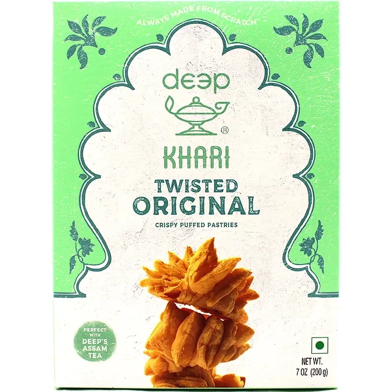 Deep Tisted Khari Biscuits - Original Plain Puffed Pastries (7 oz box)