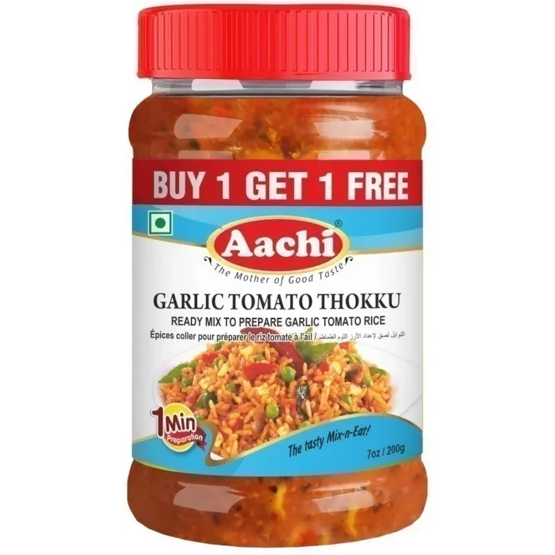 Aachi Garlic Tomato Thokku - BUY 1 GET 1 FREE (7 oz bottle)